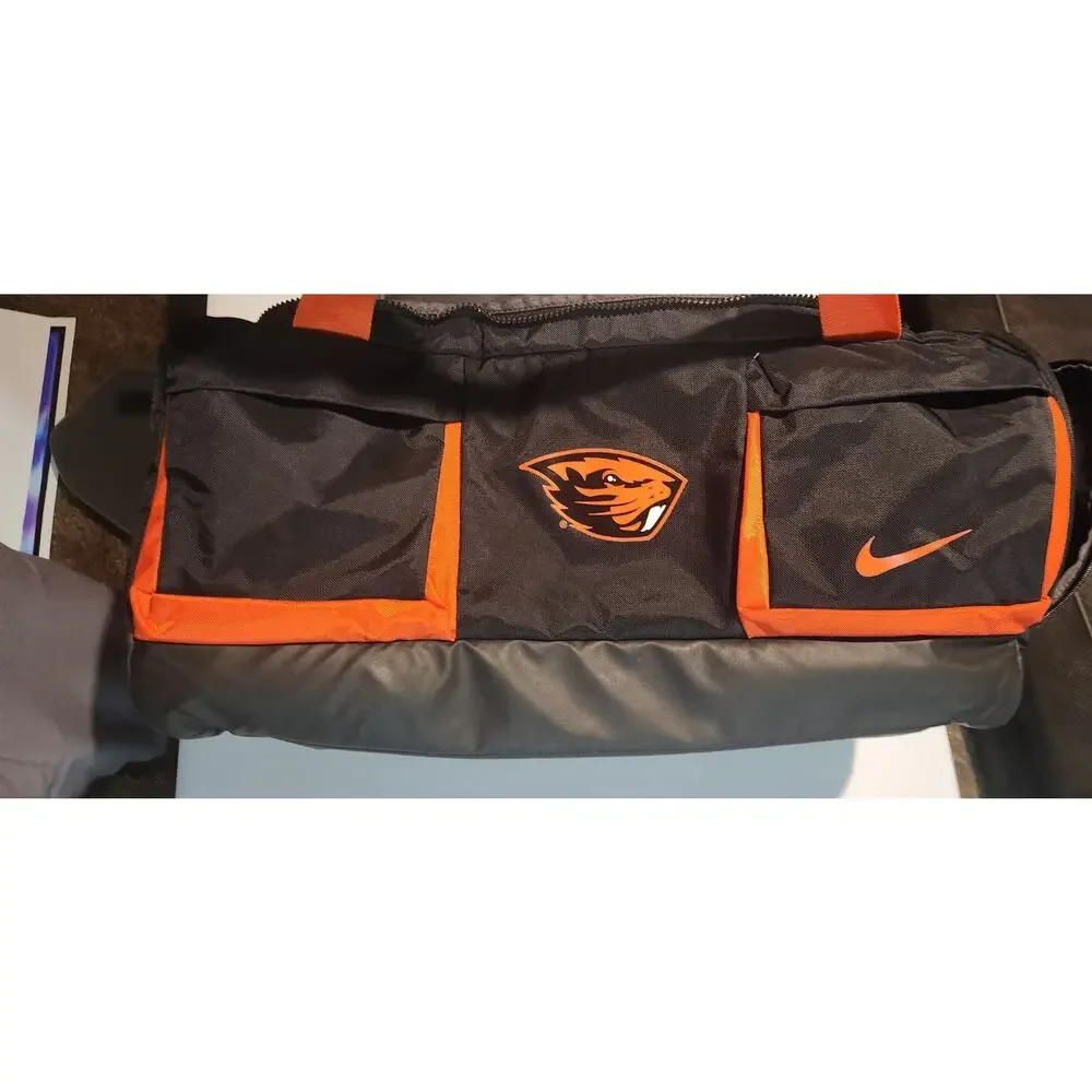 Nike Black And Orange Oregon State Duffel Bag With Beaver Great Condition